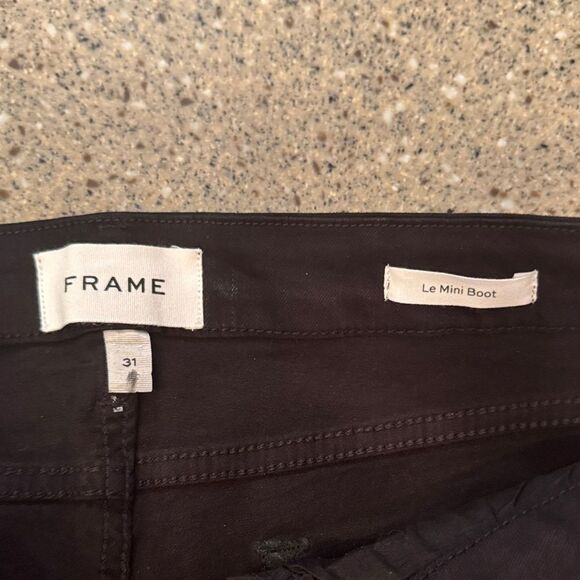 FRAME Le Mini Boot Black Coated Jeans - Picture 5 of 14